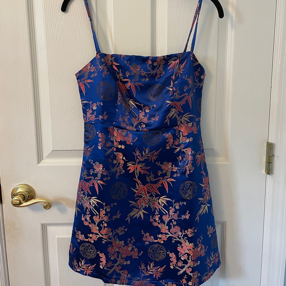 Floral satin dress